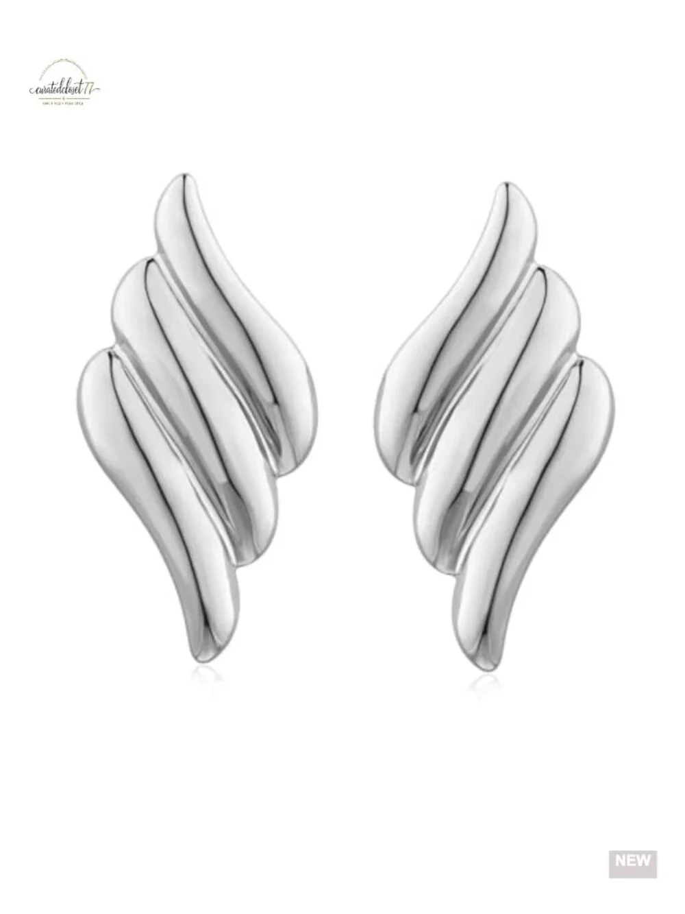 Large Geometric Chunky Stud Earrings Brass Post Push Back